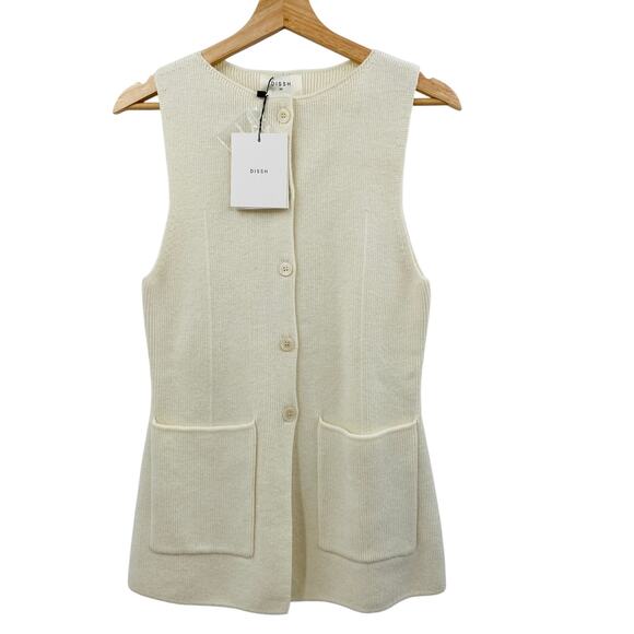 DISSH Ava Cream Longline Knit Vest XS - Picture 4 of 10